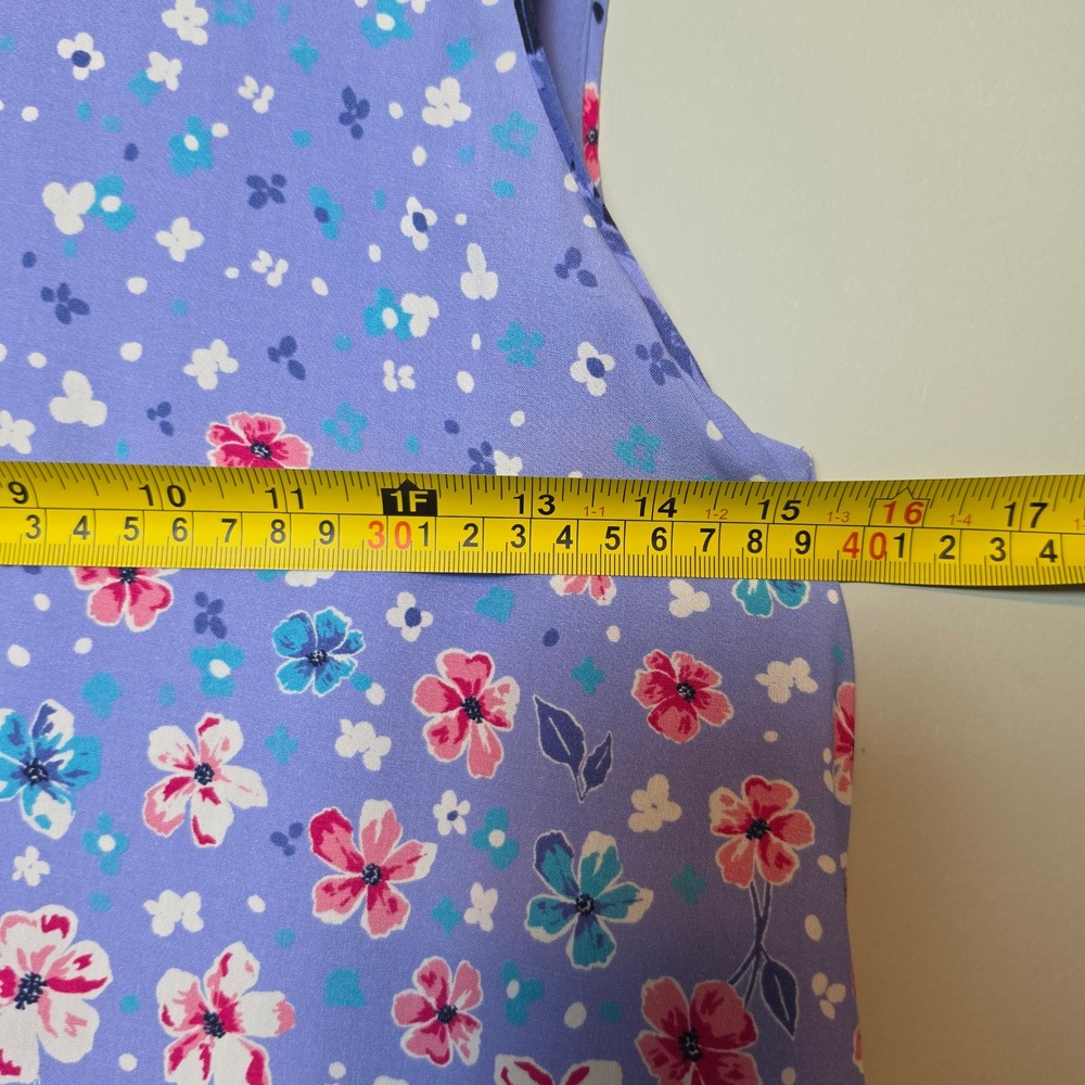 Hatley Floral Print Sleeveless Purple Shift Mini Dress with Tassels Size XS - Picture 5 of 13